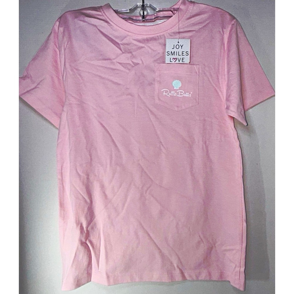 RuffleButts Youth Pink Short Sleeve T-Shirt NWT Size 6/7
